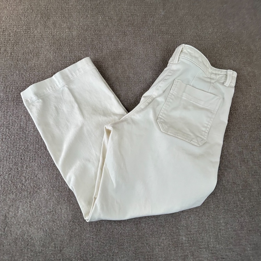 Banana Republic The Weekender Straight Fit Pants Womens 6 Petite White High Rise